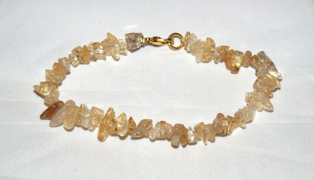 Citrien edelsteen armband - Natuurlijke chip kralen, Overige materialen, Geel, Nieuw, Ophalen of Verzenden