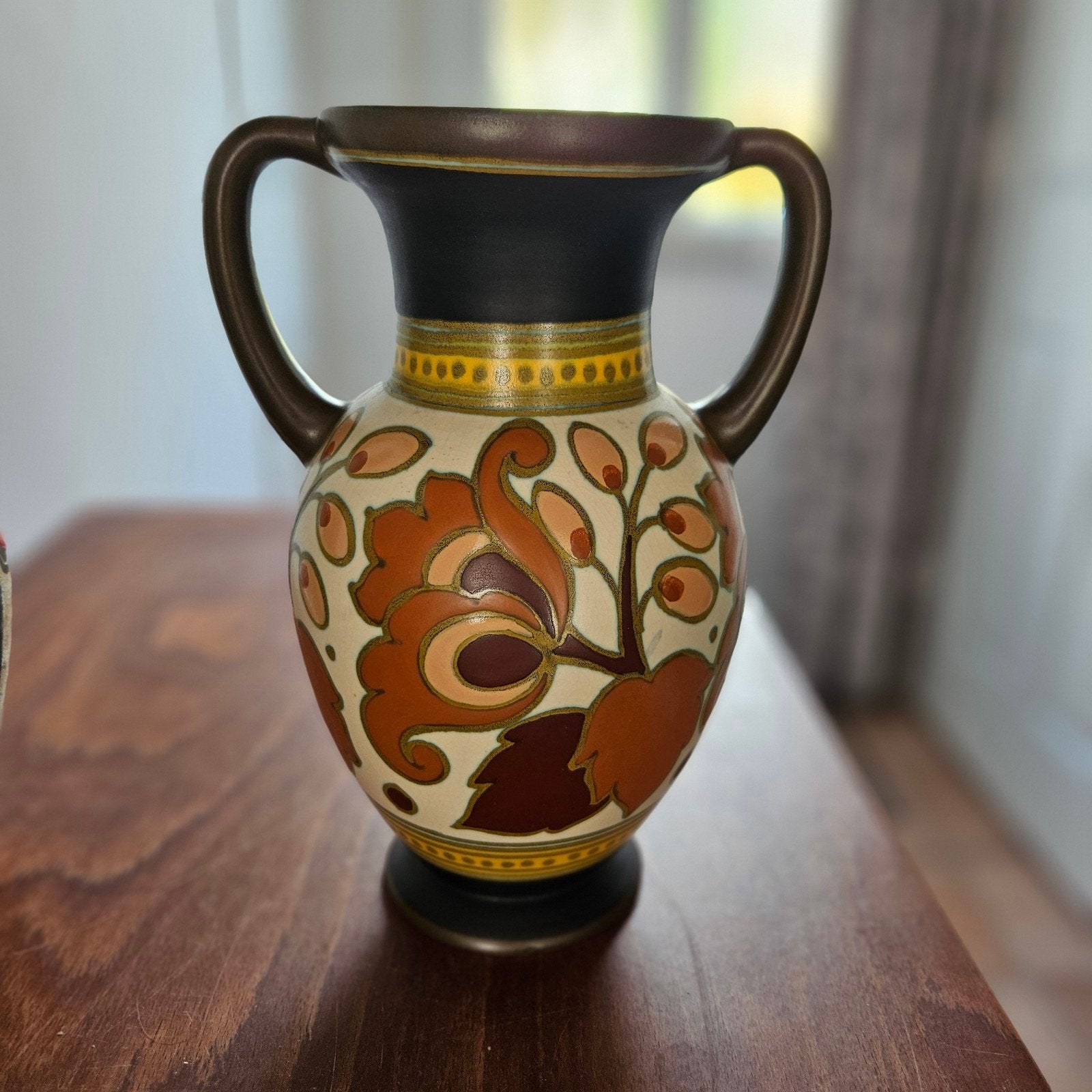 Art deco vaas gouds plateel, Ophalen