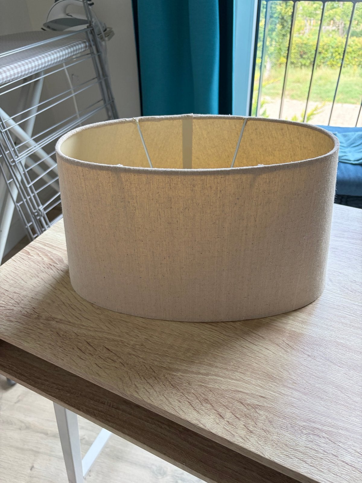 Crème witte lampenkap,te koop, Huis en Inrichting, Ophalen, Gebruikt, Textiel, Crème