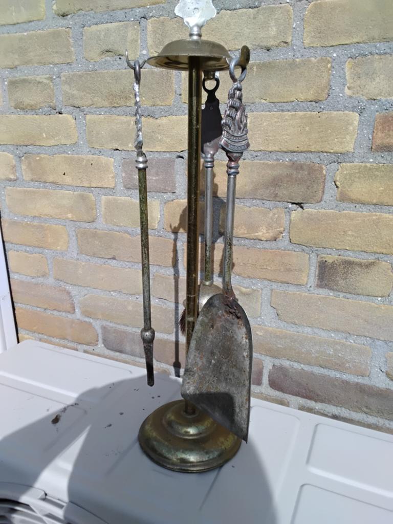 Antiek haardstel, Ophalen of Verzenden, Gebruikt, Vrijstaande haard, Houthaard