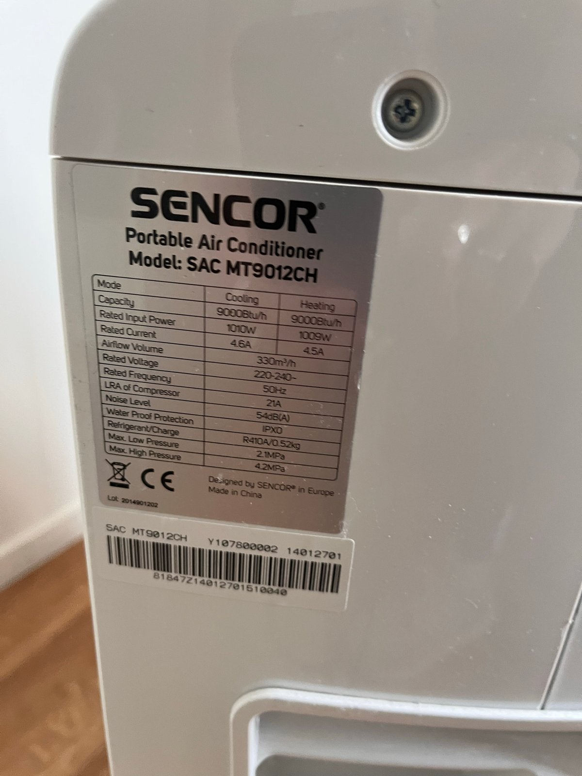 Sencor Mobiele Airco SAC MT9012CH - Splinternieuw, Ophalen, Nieuw, 3 snelheden of meer, Koelen en Ontvochtigen