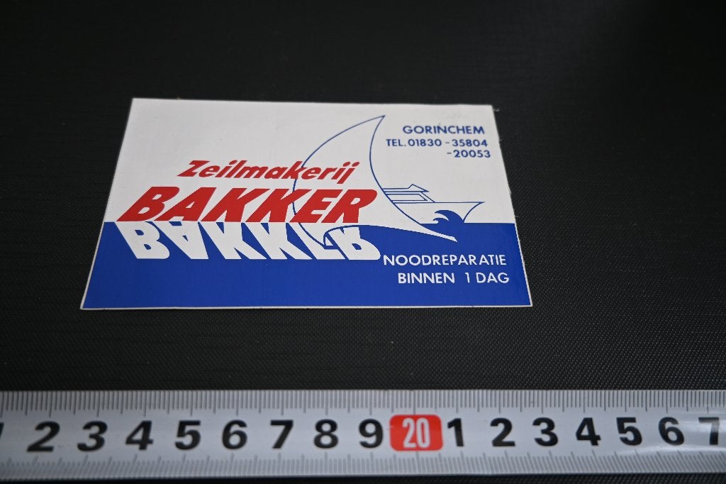 sticker Gorinchem Zeilmakerij BAKKER 01830-25804-20053, Ophalen, Zo goed als nieuw