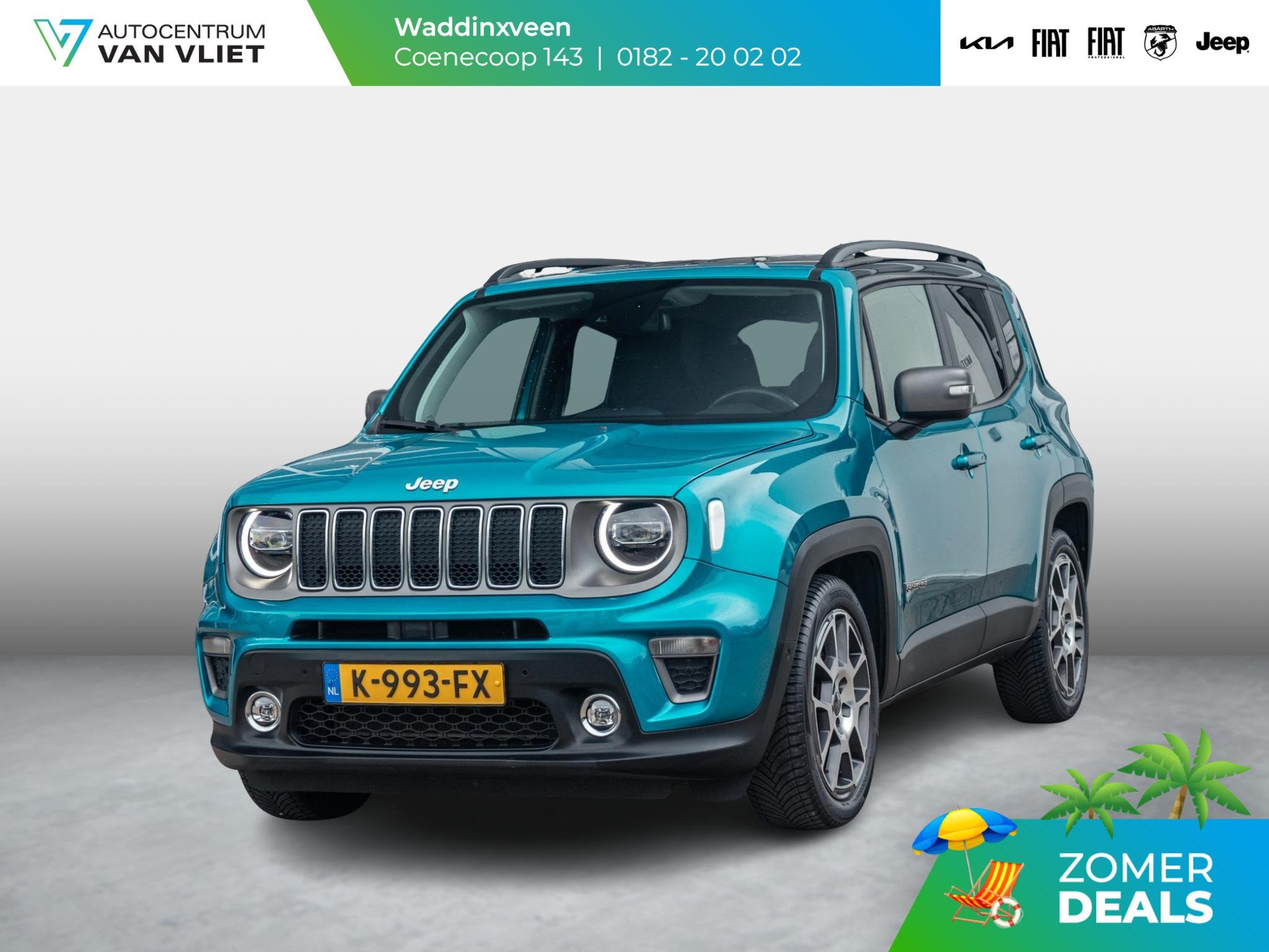 Jeep Renegade 1.3 Turbo Automaat Limited l Lm velgen l Navig, Auto's, Jeep, 12 maanden, Stof, Gebruikt, 4 cilinders