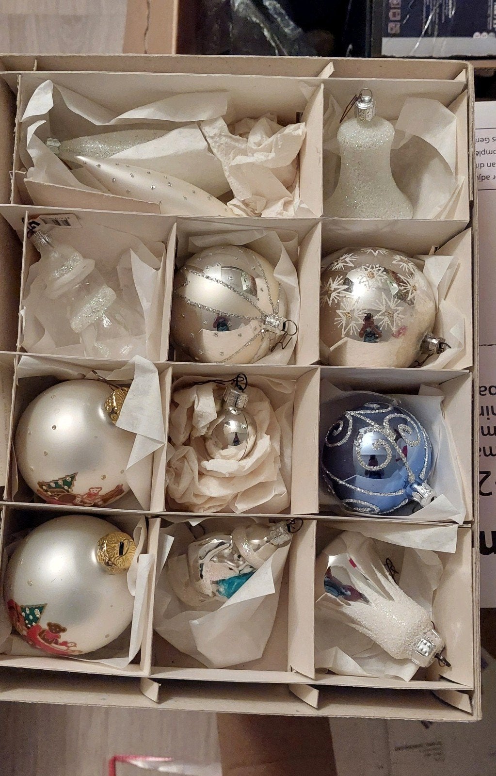 oude glazen kerstballen zilver kleurig, Ophalen of Verzenden