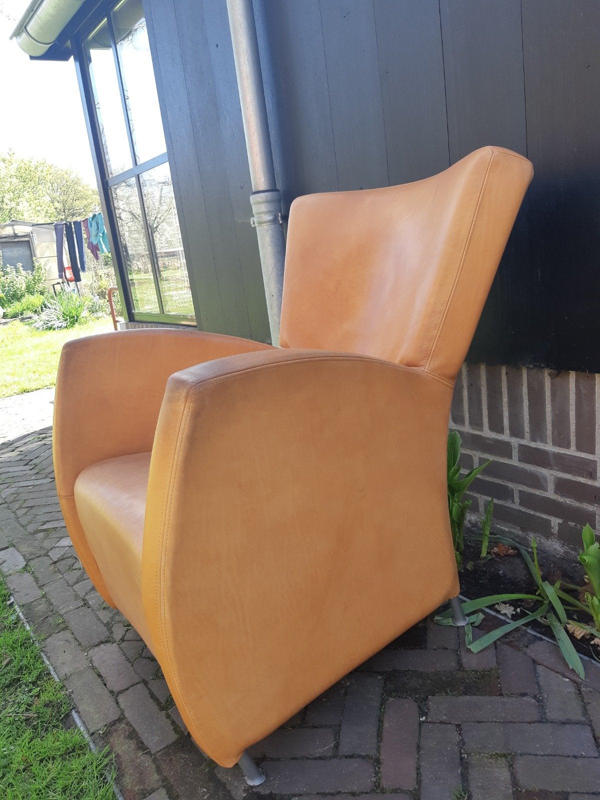 Naturel leren windy model, Huis en Inrichting, Ophalen, Vintage, 50 tot 75 cm, Leer