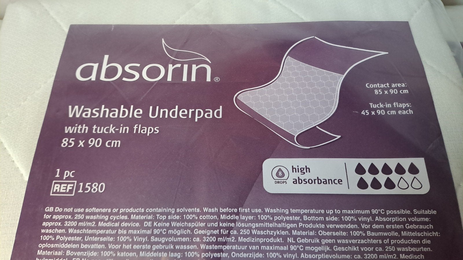 3x bedonderlegger Absorin met insteekstrook nieuw, Onbekend, Nieuw, Ophalen of Verzenden, Onbekend