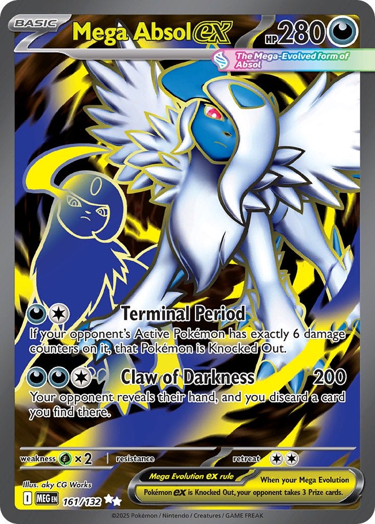 Mega Absol ex 161 - Mega Evolution Pokémonkaart, Ophalen, Zo goed als nieuw, Losse kaart