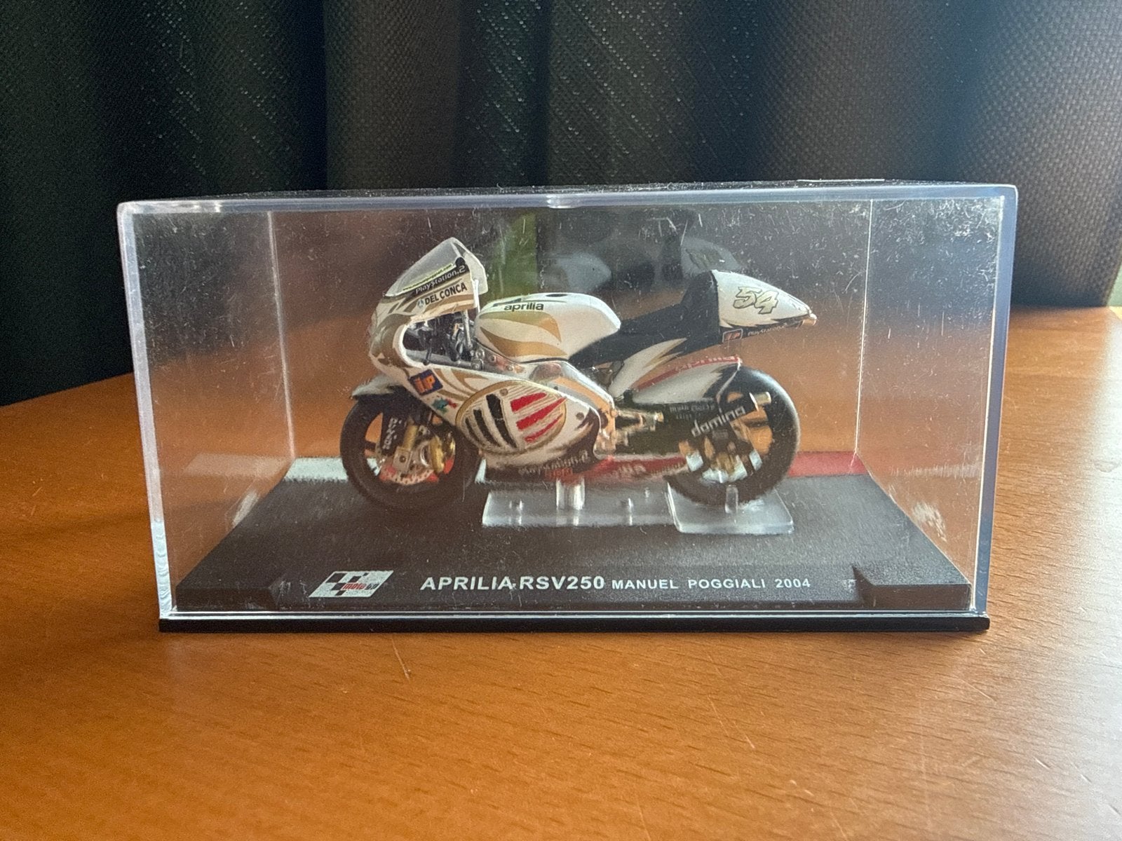 Aprilia RSV250 Manuel Poggiali 2004 modelmotor, Overige merken, 1:50 of kleiner, Overige typen, Ophalen of Verzenden