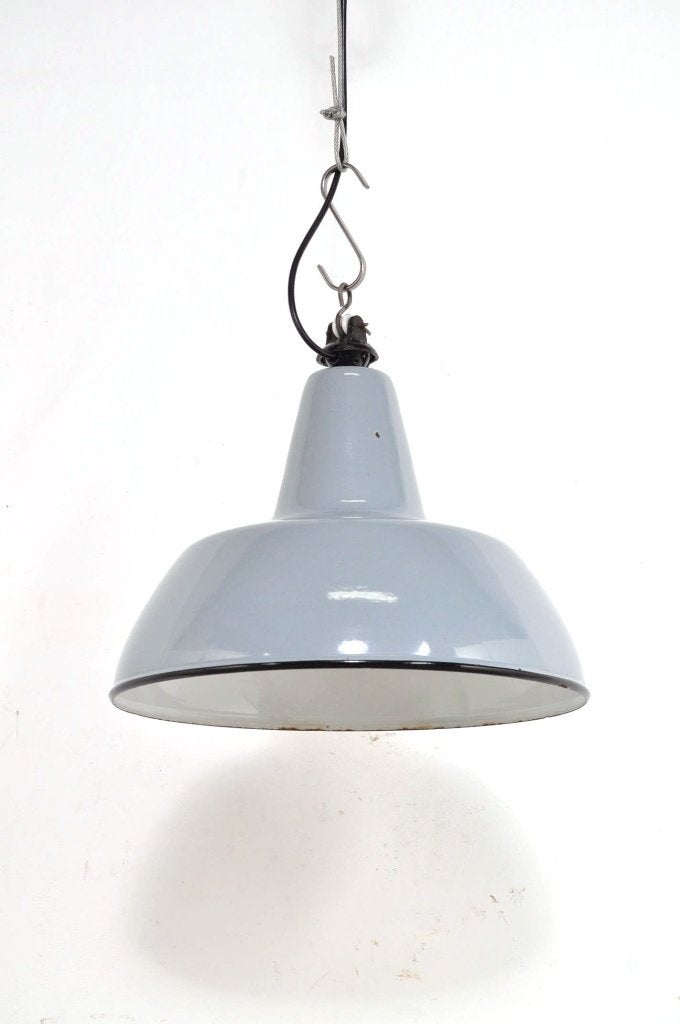 Industriële fabriekslamp emaille vintage hanglamp lamp, Huis en Inrichting, Lampen | Hanglampen, Ophalen of Verzenden, Gebruikt