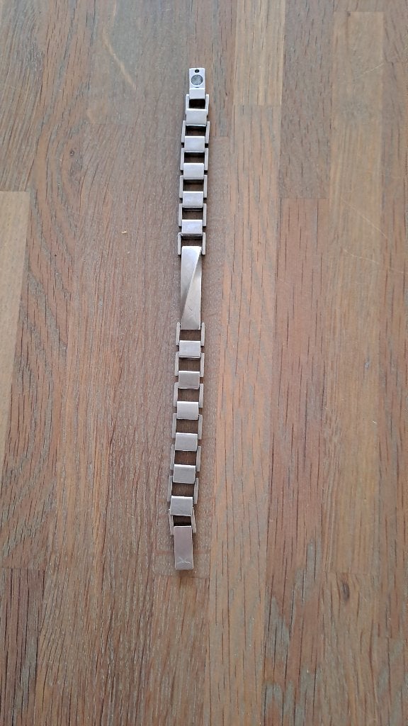 Heren Armband, Ophalen of Verzenden, Gebruikt, Zilver, Staal