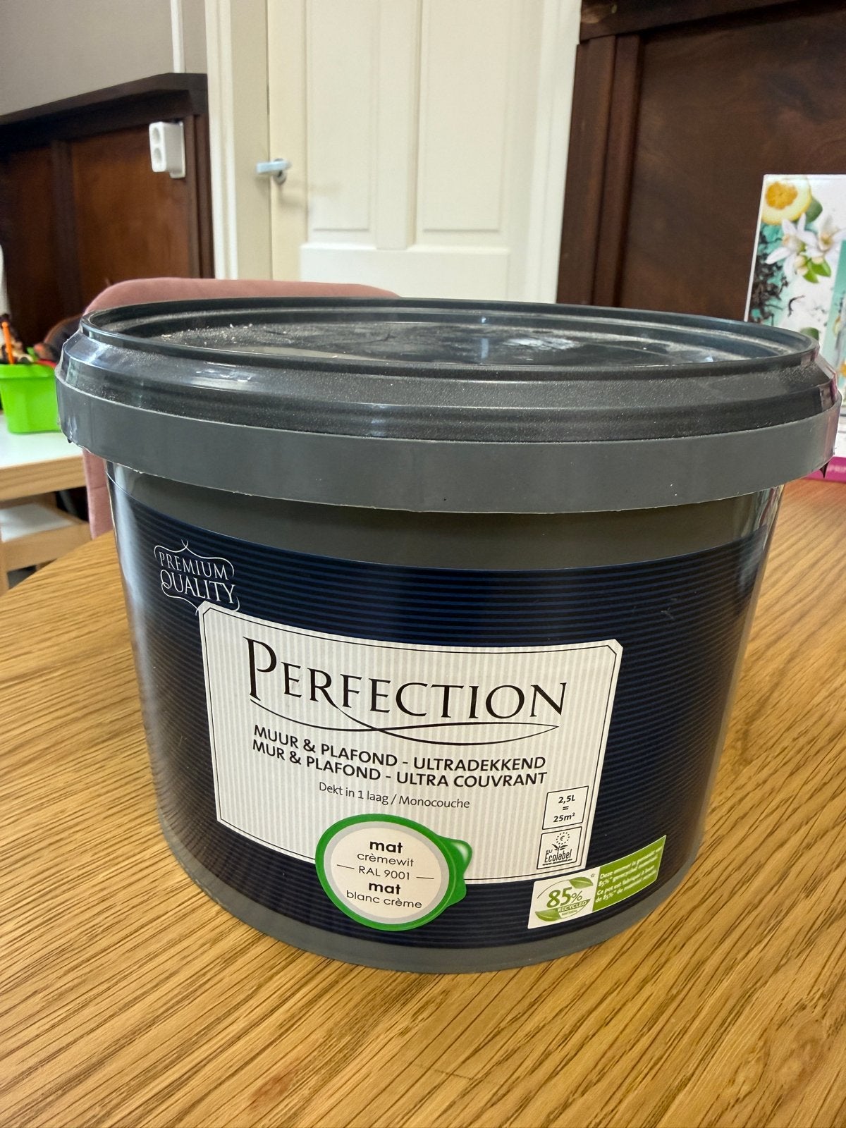 Perfection Muur & Plafond Verf Mat Crème Wit 2,5L Nieuw, Ophalen, Wit, Nieuw, Verf
