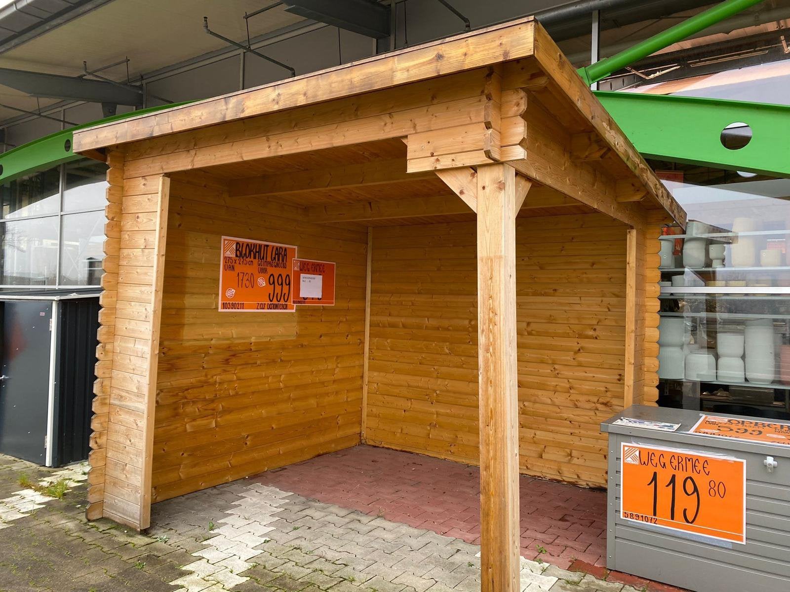 Blokhut Lara (showmodel) ZGN, Tuin en Terras, Ophalen, Zo goed als nieuw, Hout, Blokhut