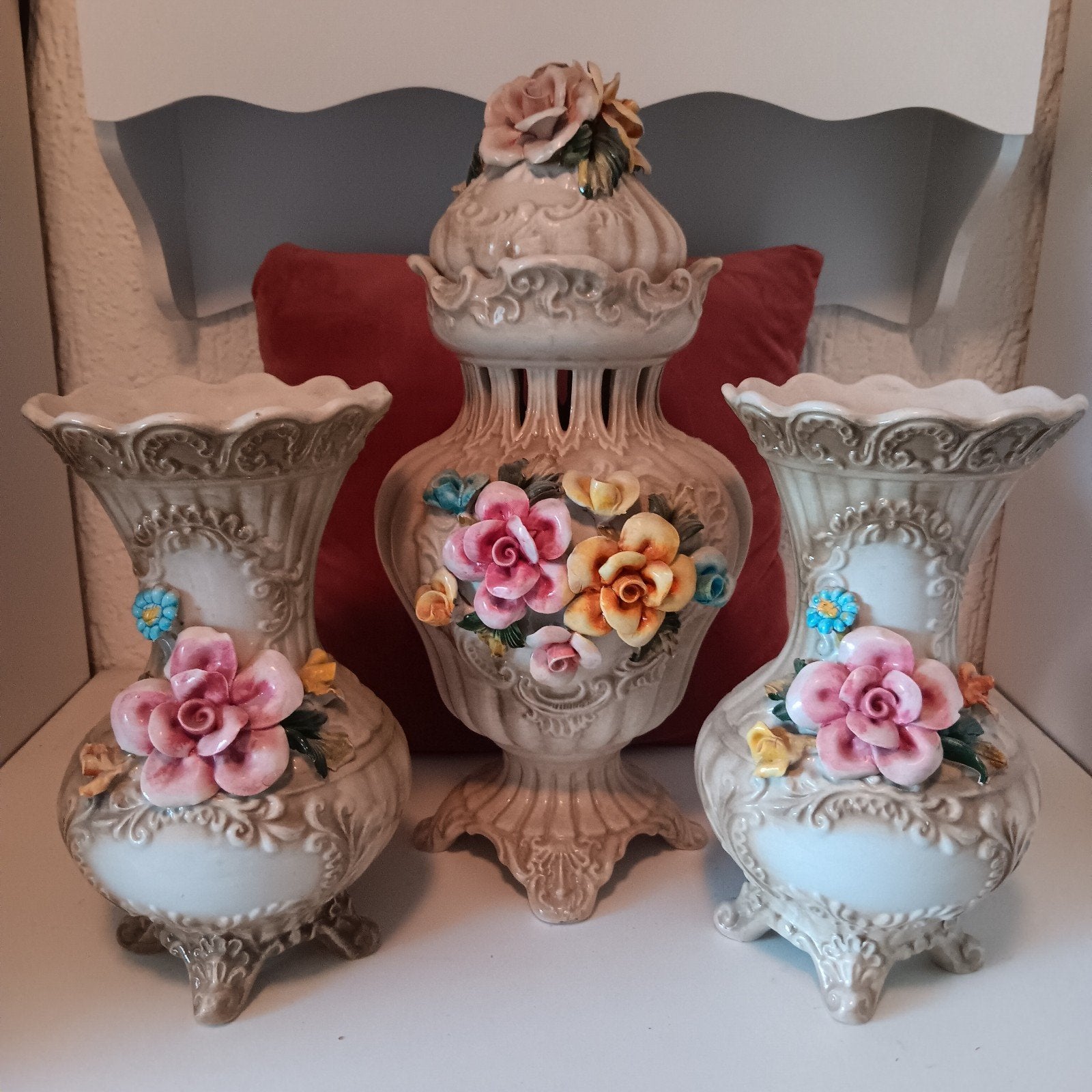 Capodimonte - mooi kast set vazen, Antiek en Kunst, Ophalen of Verzenden