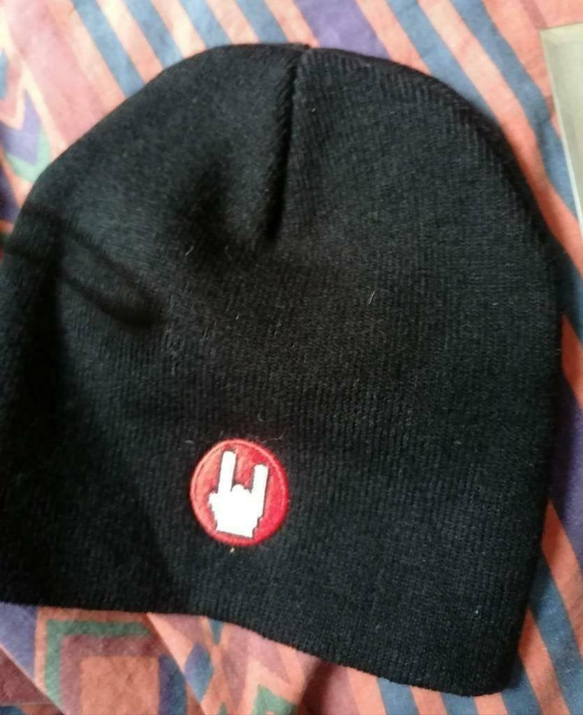 Zwarte Muts met Rock Hand Geborduurd Logo, Kleding | Heren, Mutsen, Sjaals en Handschoenen, Ophalen, Onbekend, Overige maten, Zo goed als nieuw