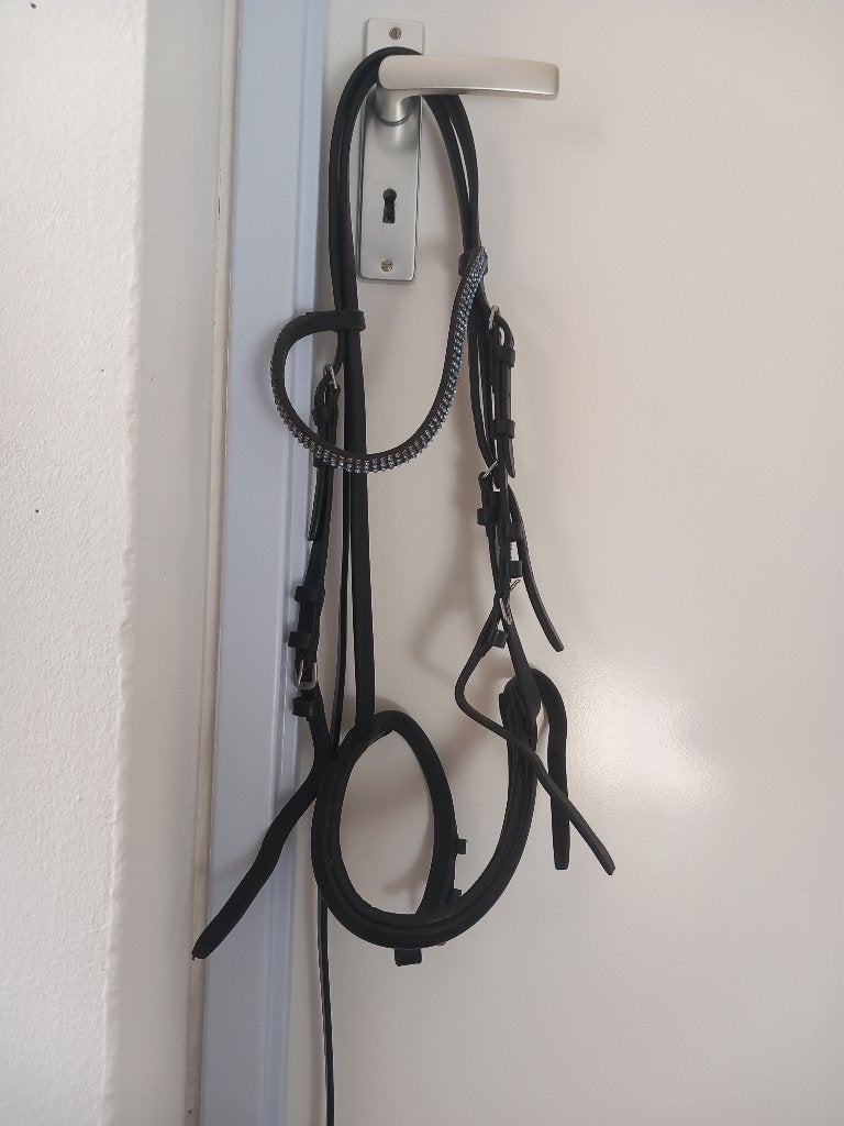 Hoofdstel maat pony, Dieren en Toebehoren, Paarden en Pony's | Hoofdstellen en Tuigage, Ophalen, Pony, Zwart, Hoofdstel
