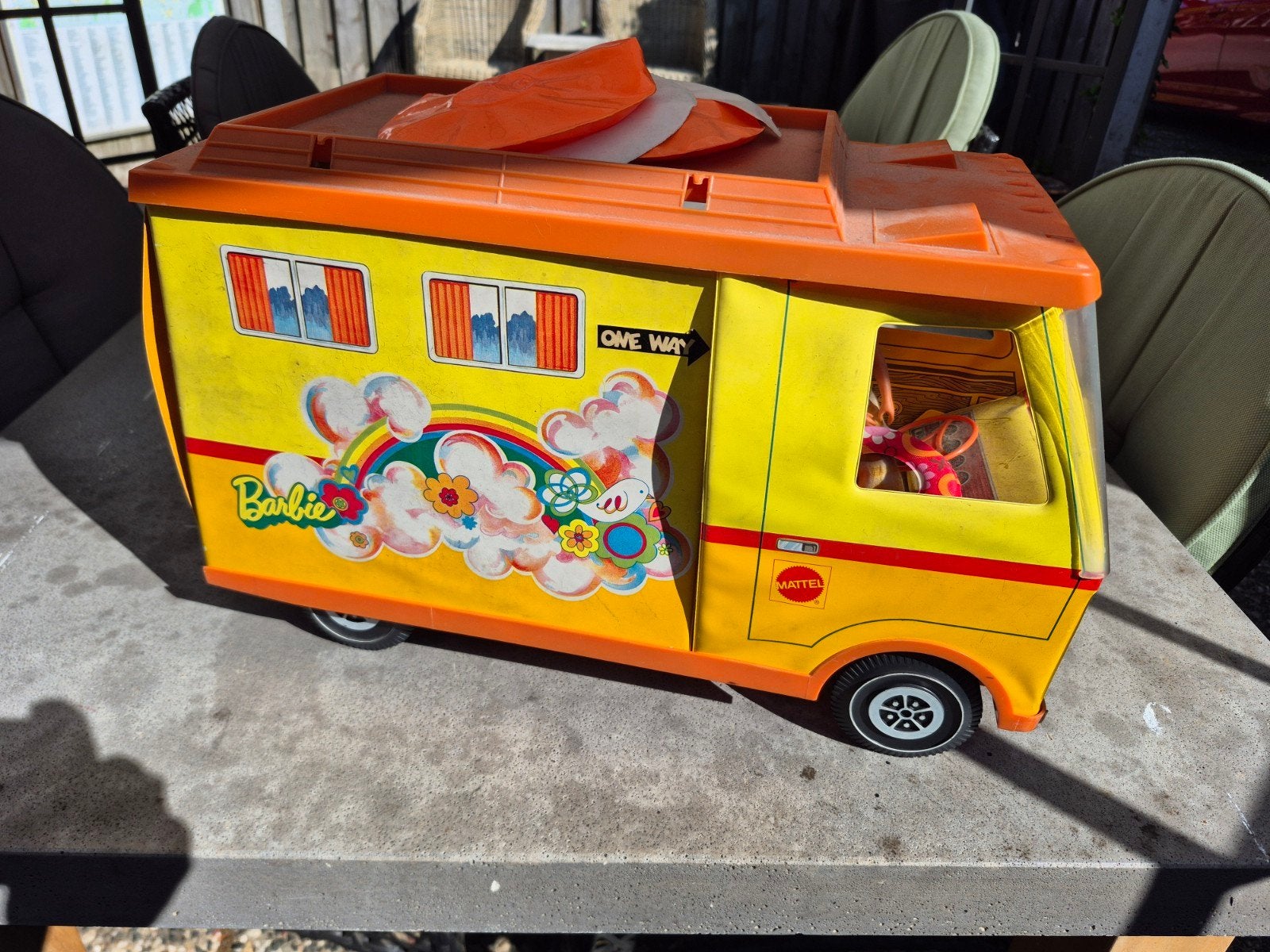 Vintage Barbie Camper uit de jaren '70, Ophalen of Verzenden, Gebruikt