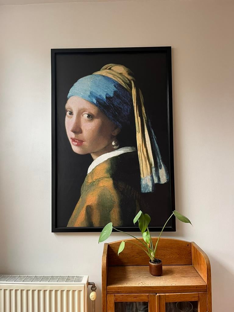 Meisje met de parel op canvas, Antiek en Kunst, Kunst | Schilderijen | Modern, Ophalen