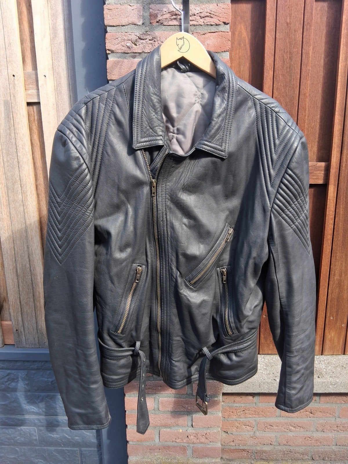 Mooie stoere lederen bruin jack ., Ophalen of Verzenden, Zo goed als nieuw, Maat 56/58 (XL), Bruin