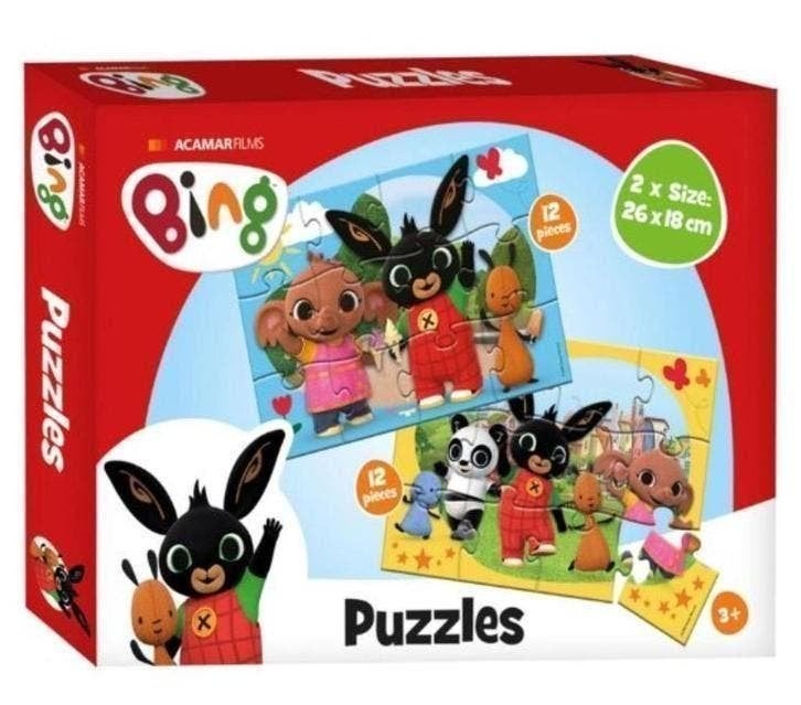 Bing Konijn 2 in 1 Puzzel - 2 x 12 stukjes, Ophalen of Verzenden, 10 tot 50 stukjes, Nieuw, 2 tot 4 jaar