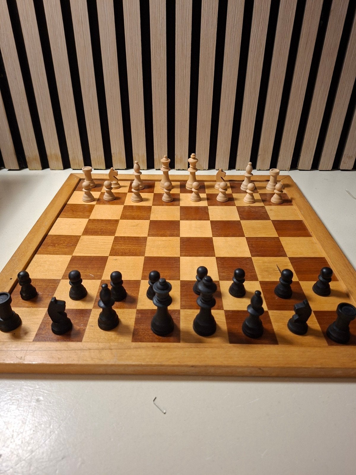 houten schaakbord , schaakspel en damspel, Ophalen of Verzenden