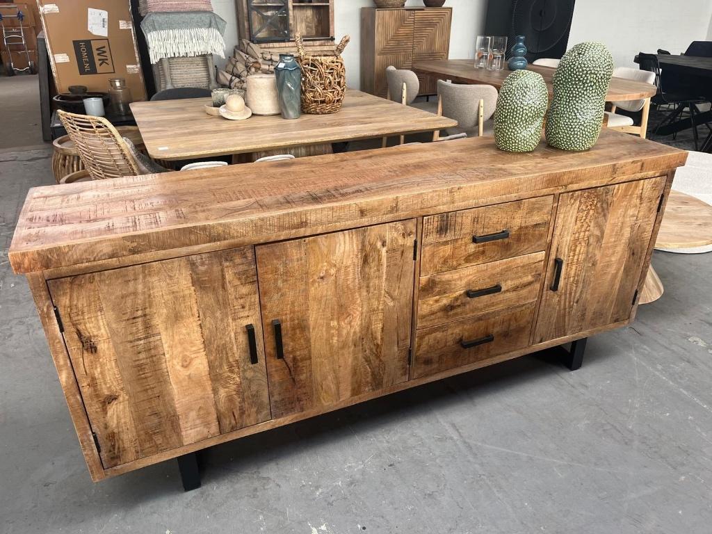 Magazijn Leegverkoop Dressoir massief mangohout ACTIE STOER, Hout, Nieuw, Ophalen of Verzenden, Info@wkhome.nl