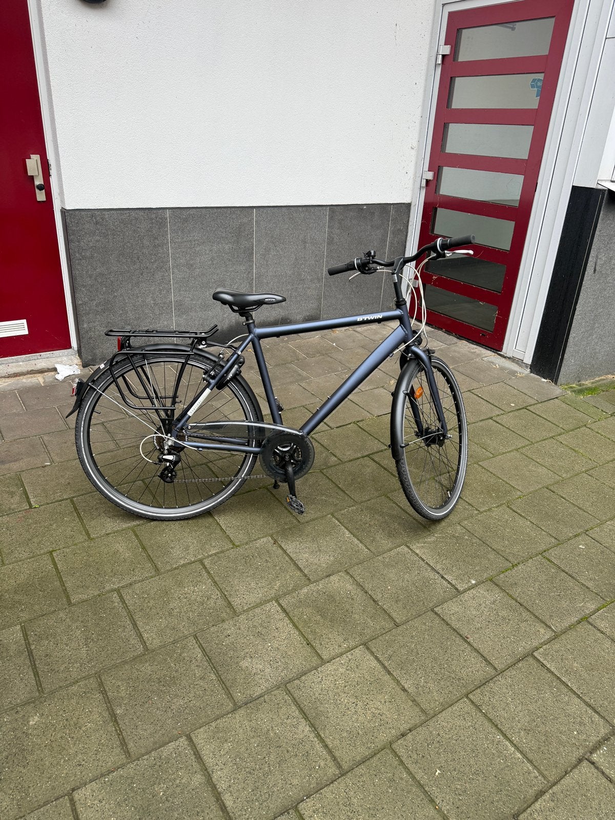 Btwin hoprider 100, Velgrem, Versnellingen, Zo goed als nieuw, 53 tot 57 cm