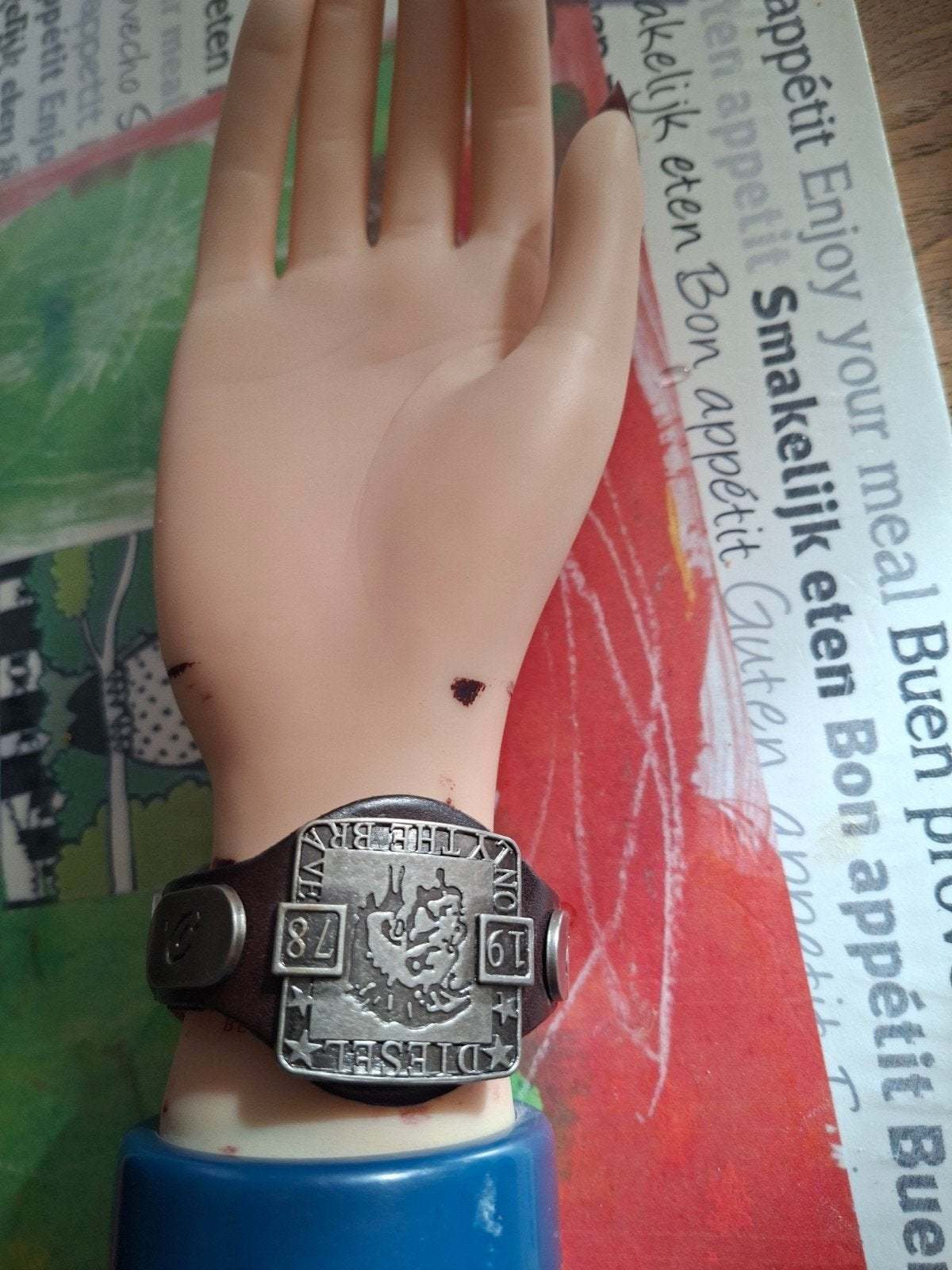 Uniek Diesel armband met leren bandje, Overige merken, Overige materialen, Leer, Nieuw