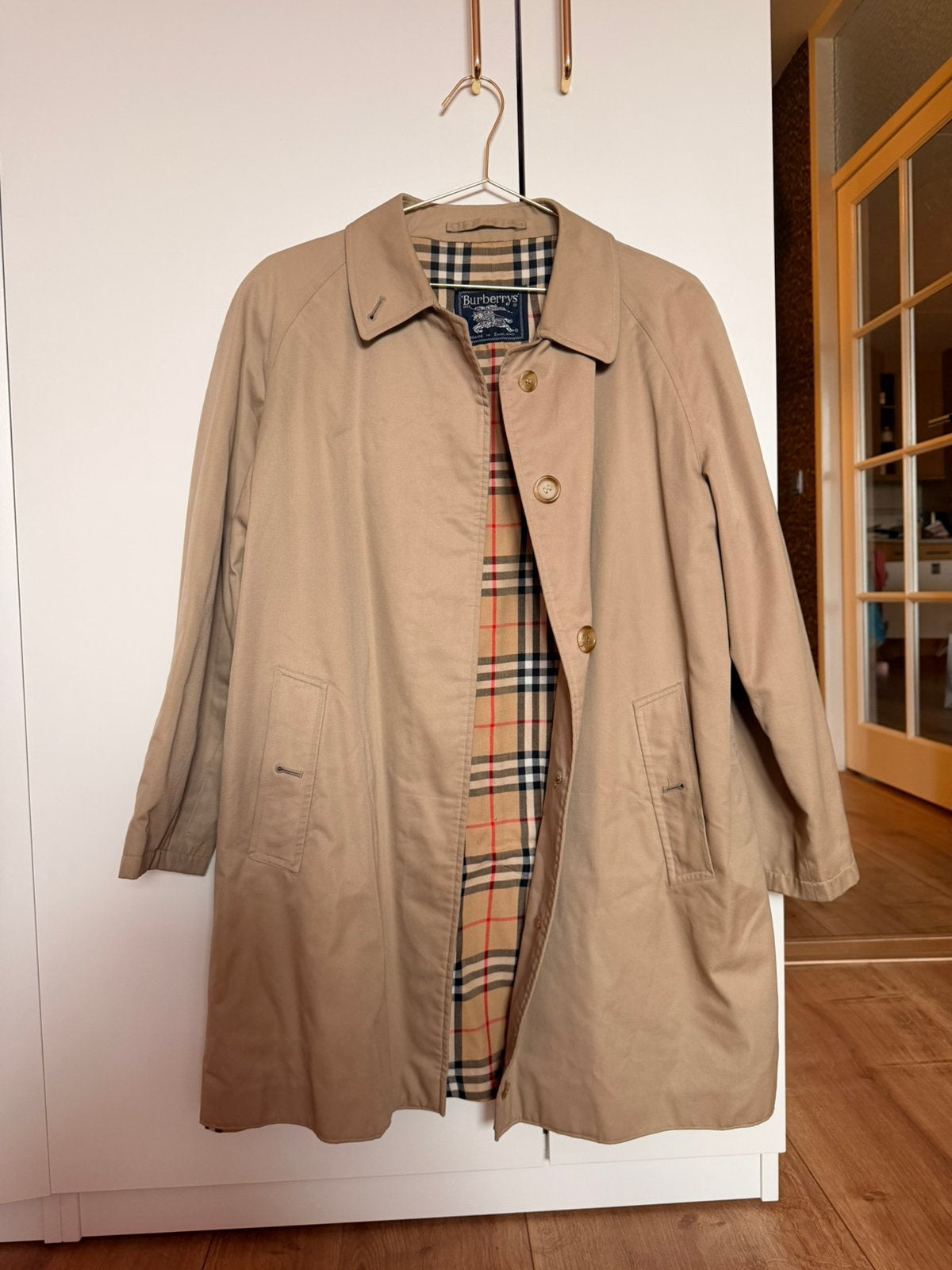 Vintage burberry korte trenchcoat, Kleding | Dames, Jassen | Zomer, Ophalen of Verzenden, Gedragen, Maat 36 (S), Beige