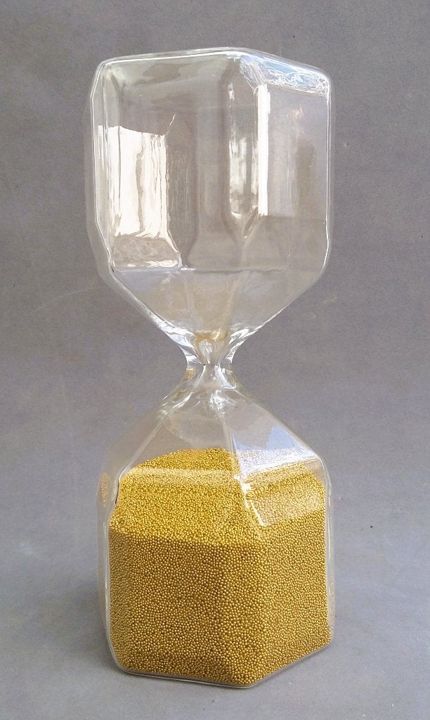 APARTE Vintage Glas Glazen Zandloper met Goudparel Zand, Antiek en Kunst, Ophalen of Verzenden