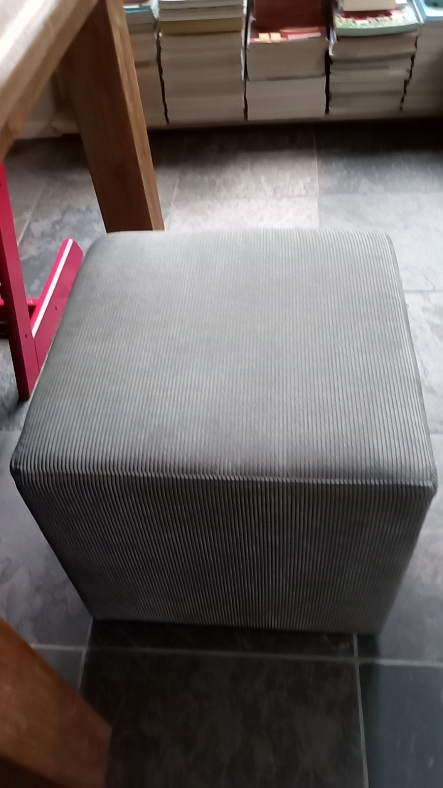 hocker 45x45 rib grijs/groen Wood 2x samen:, Ophalen, Minder dan 50 cm, Vierkant, Minder dan 50 cm