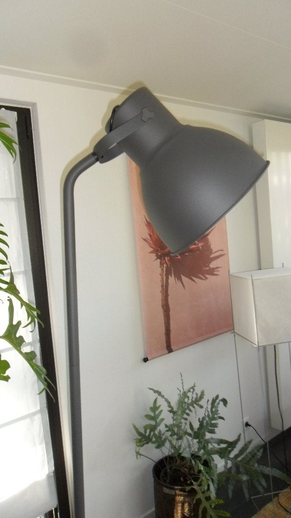 Antracietgrijze vloerlamp met verstelbare kap, Ophalen, Modern, Industrieel, Overige fittingen, Zo goed als nieuw