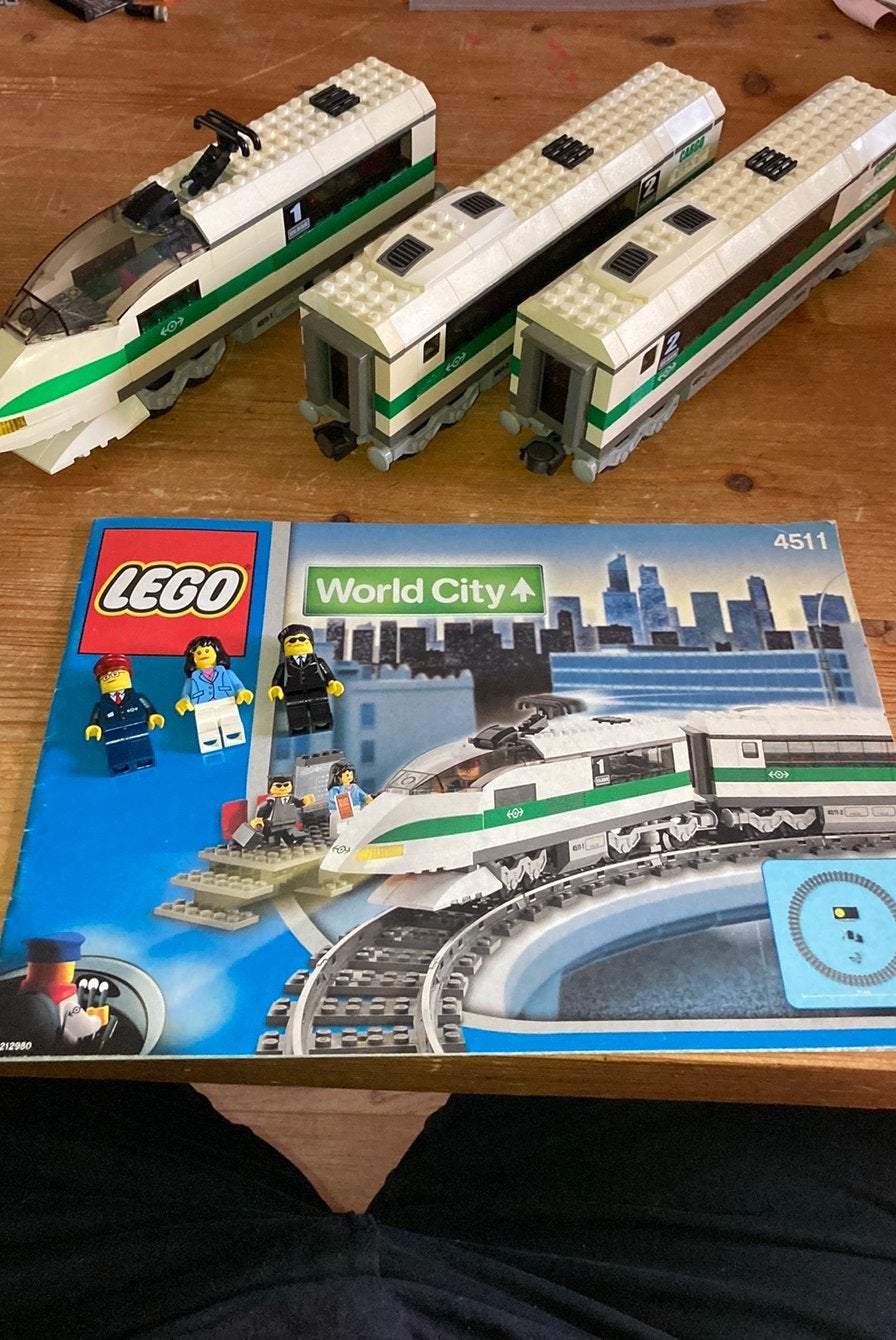Lego 4511 Trein, locomotief en 2 wagons, Gebruikt, Lego, Inclusief minifiguren, Ophalen of Verzenden
