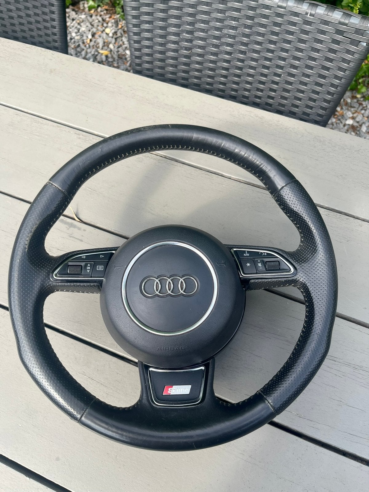 AUDI S LINE LEDER MF STUUR -MET AIRBAG NIEUWSTAAT, Auto-onderdelen, Ophalen of Verzenden, Nieuw, Audi