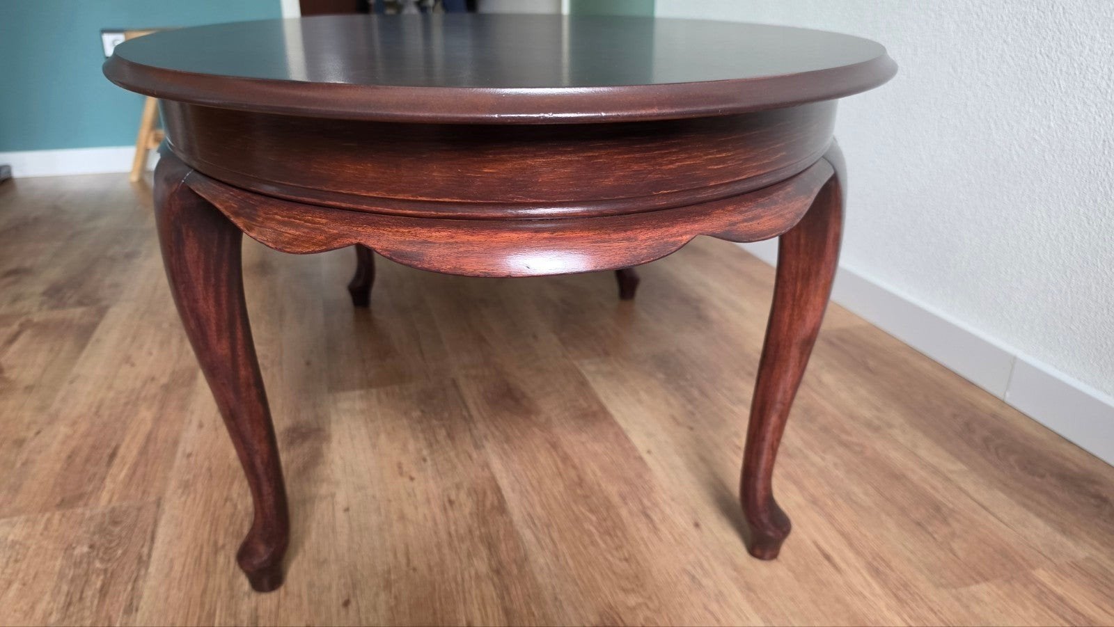 Klassieke Ovale Salontafel - Donkerbruin Hout, Huis en Inrichting, Tafels | Salontafels, Ophalen, Gebruikt, 100 tot 150 cm, Klassiek
