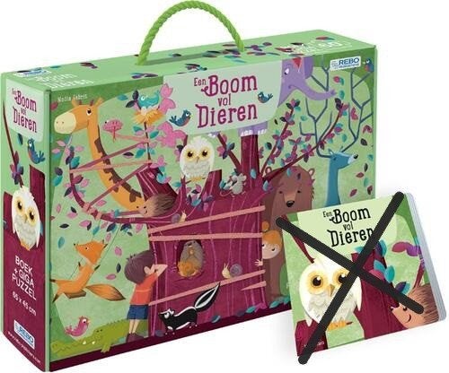 Puzzel een boom vol dieren 60 stukjes, Ophalen of Verzenden, Meer dan 50 stukjes