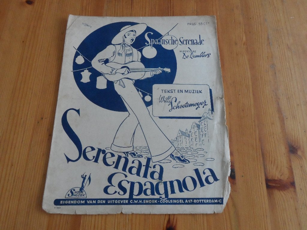 Serenata espagnola - willy schootemeyer - de ramblers, Muziek en Instrumenten, Gebruikt, Gitaar, Ophalen of Verzenden, Artiest of Componist
