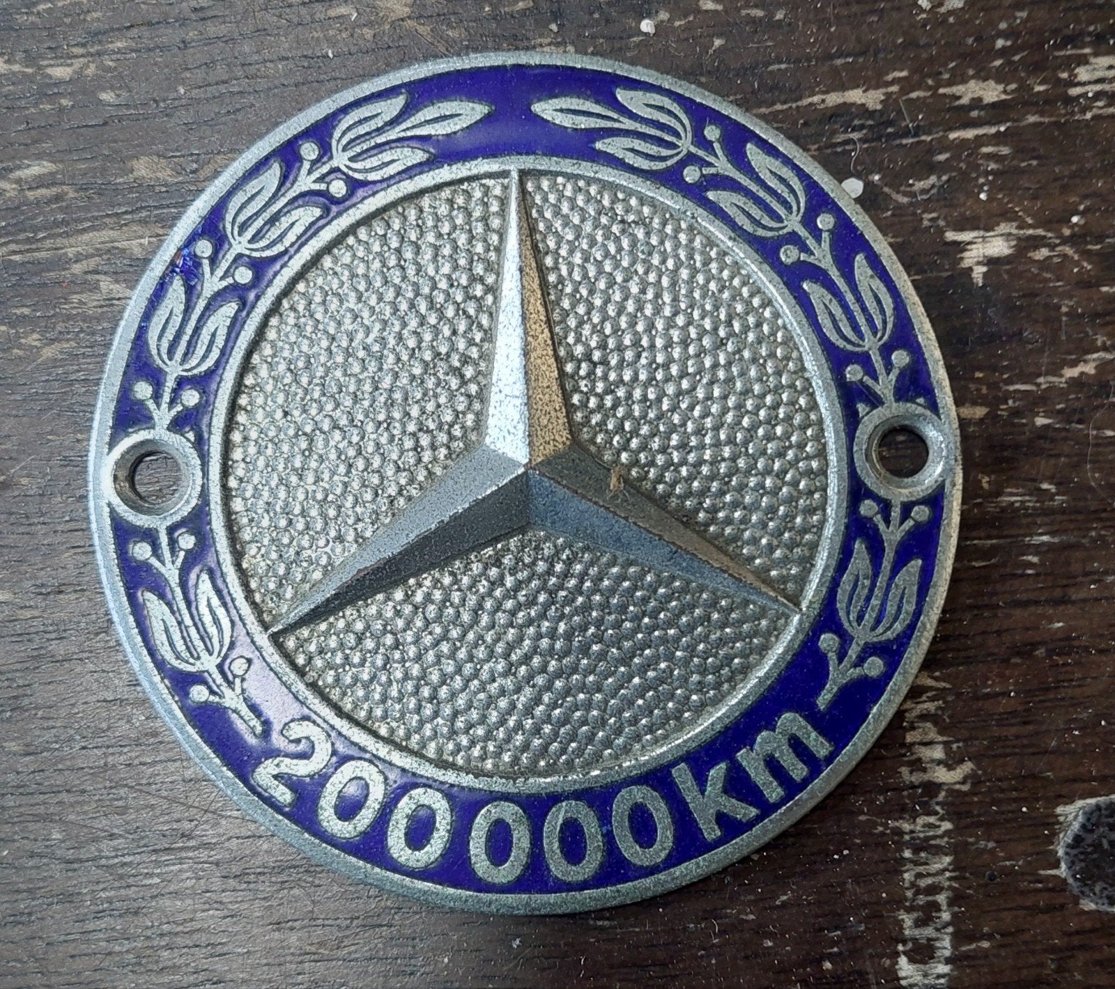 Mercedes plaatje 200.000 km oldtimer auto plaatje, Ophalen of Verzenden