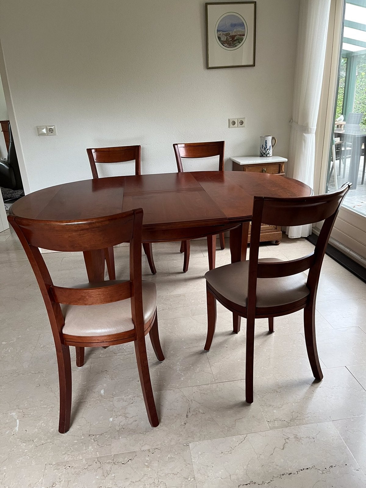 Uittrektafel,kersenhout,, Ophalen, Gebruikt