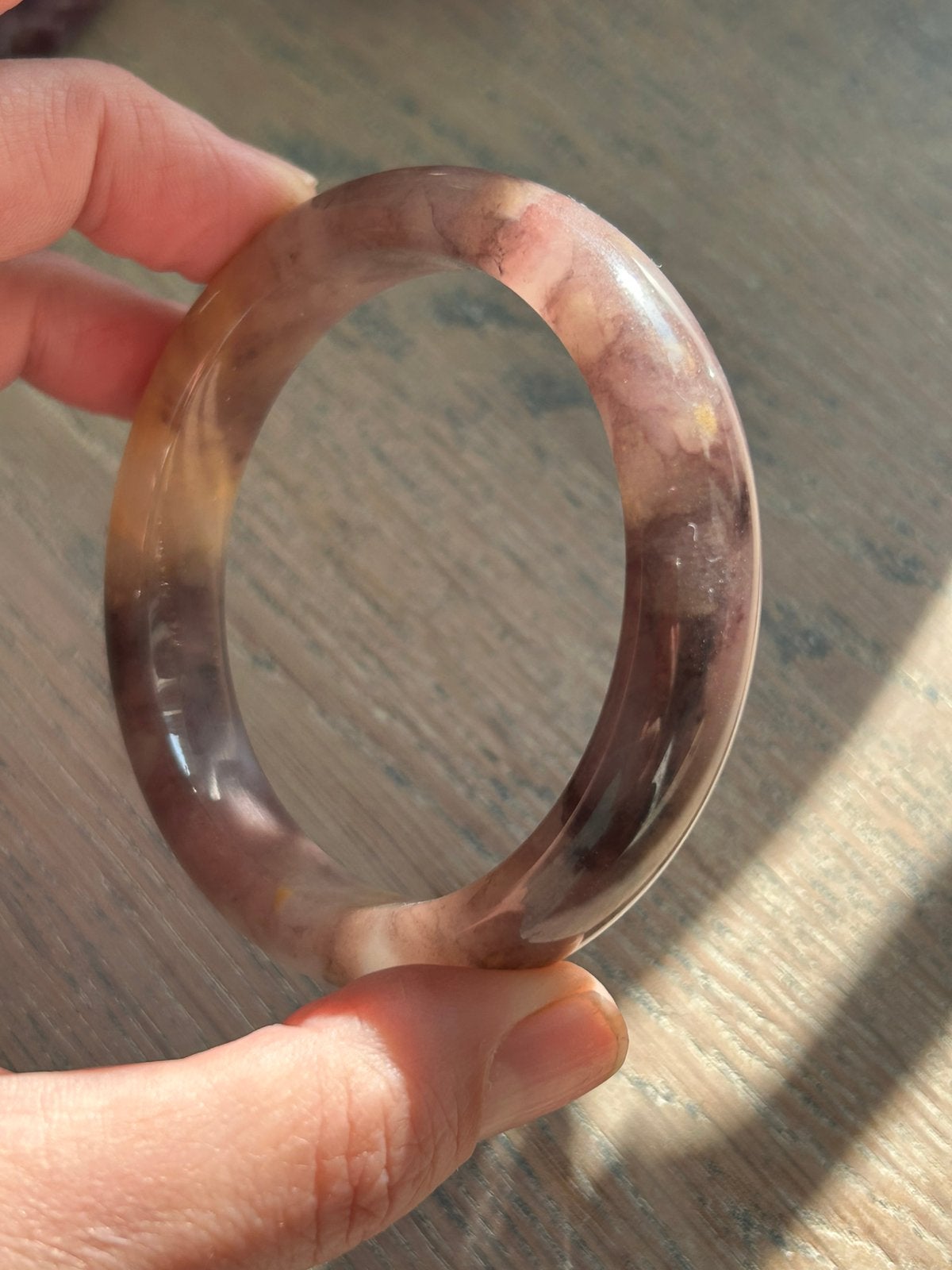 Plum jade, Sieraden, Tassen en Uiterlijk, Armbanden, Ophalen of Verzenden, Zo goed als nieuw, Groen, Overige materialen