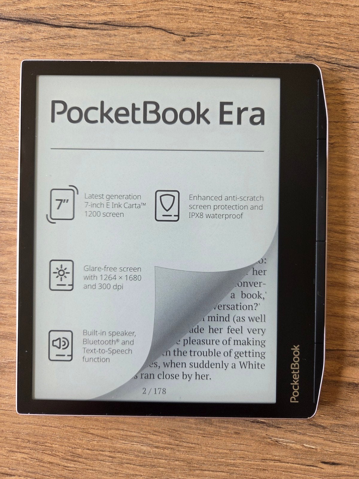 Pocketbook Era met flip-over en leren bookcover, Bluetooth, Ophalen of Verzenden, Zo goed als nieuw, Pocketbook