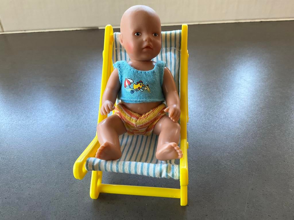 Baby born mini strandstoeltje met baby born mini popje, Kinderen en Baby's, Speelgoed | Poppen, Ophalen of Verzenden, Zo goed als nieuw