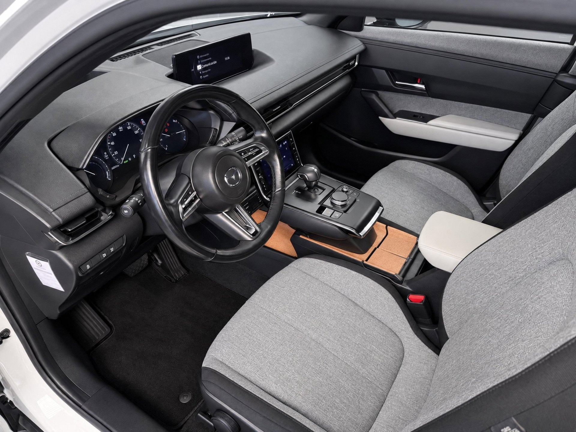 Mazda MX-30 E-SkyActiv EV 145 Exclusive-line 36 kWh |HUD|, Auto's, Stof, Gebruikt, Zwart, 35 kWh