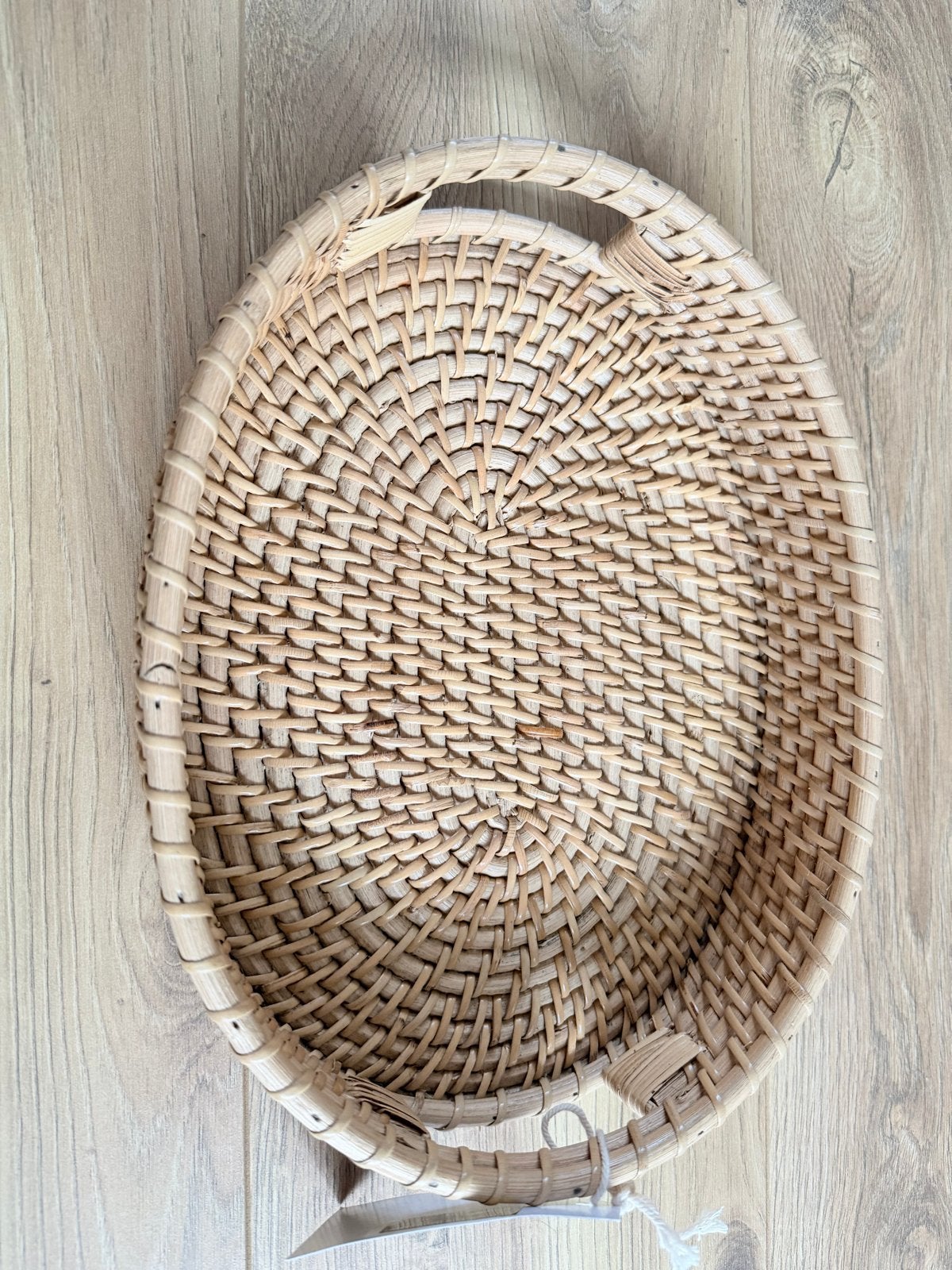 Hand made Ovaal rotan dienblad met handvatten - Nieuw, Natuurlijk materiaal, Nieuw, Ophalen of Verzenden, Handgemaakt
