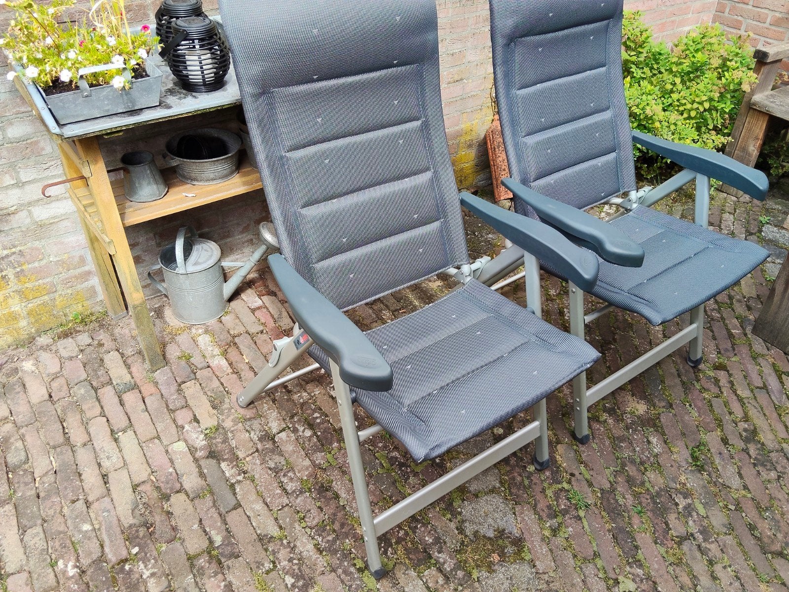2x Crespo de luxe campingstoelen, Ophalen, Gebruikt