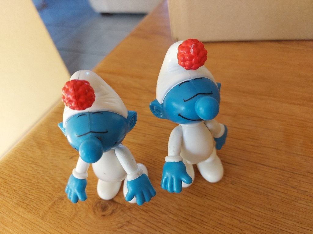 2 smurfen, Verzamelen, Ophalen of Verzenden, Zo goed als nieuw, Verschillende Smurfen, Poppetje, Figuurtje of Knuffel