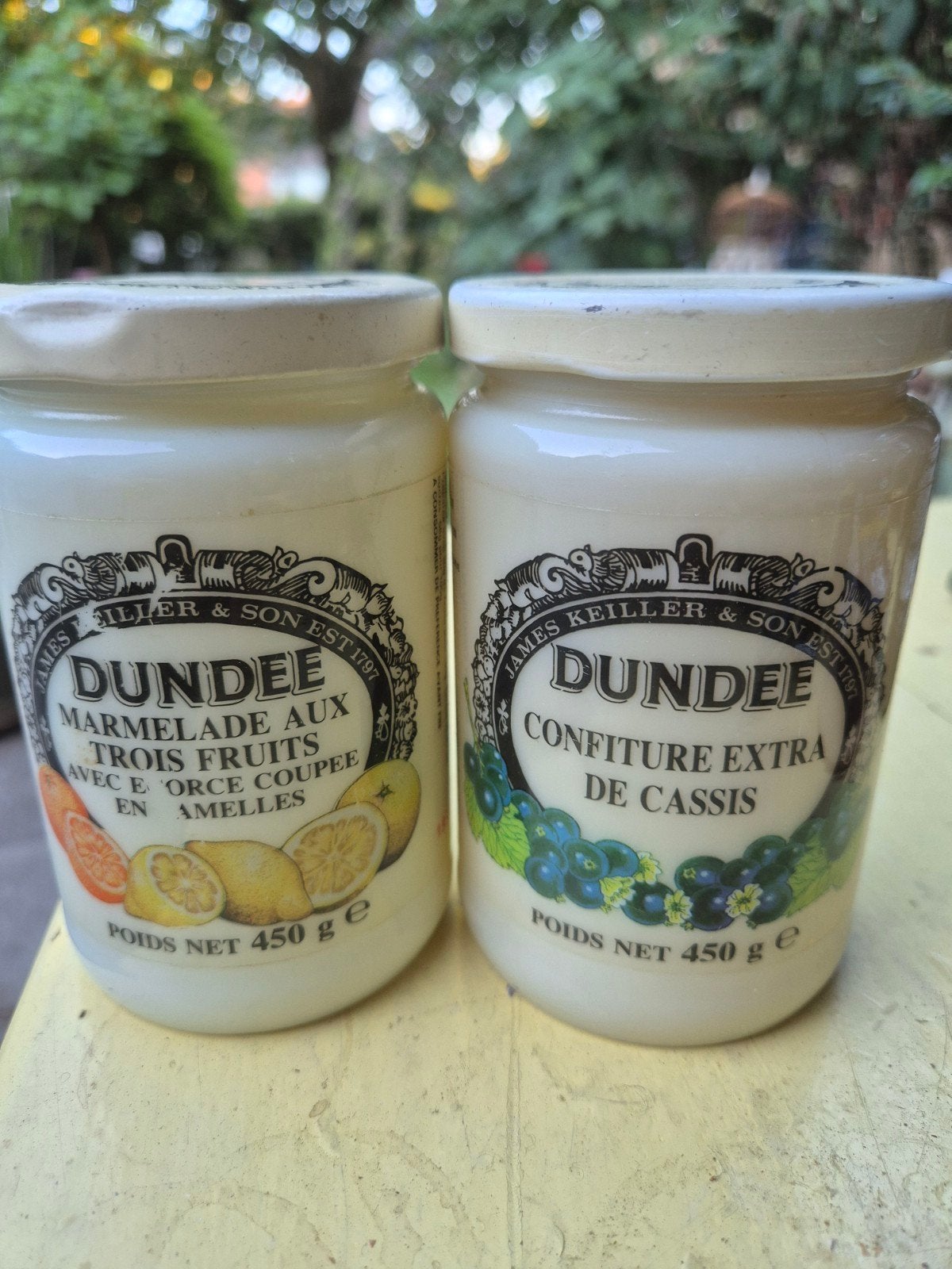 2 dundee potjes marmelade en confiture melkglas, Antiek en Kunst, Ophalen of Verzenden