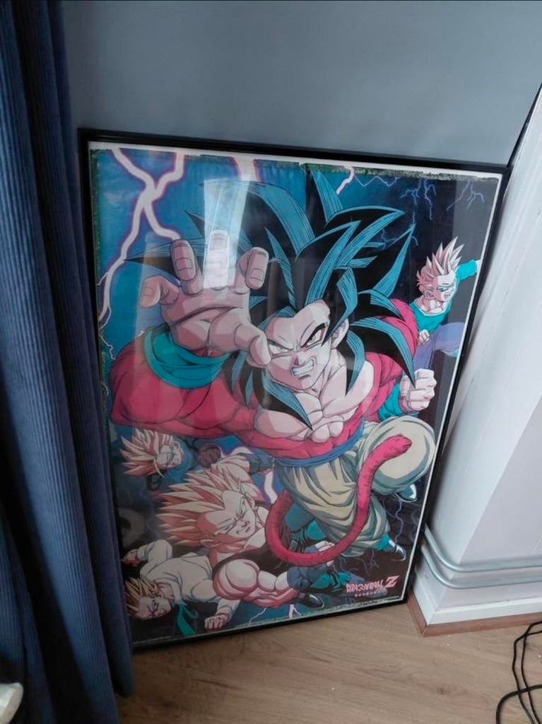 Dragon Ball GT deurposter 1989 Toei Animation. Ingelijst., Rechthoekig Staand, Met lijst, Deurposter of groter, Ophalen of Verzenden