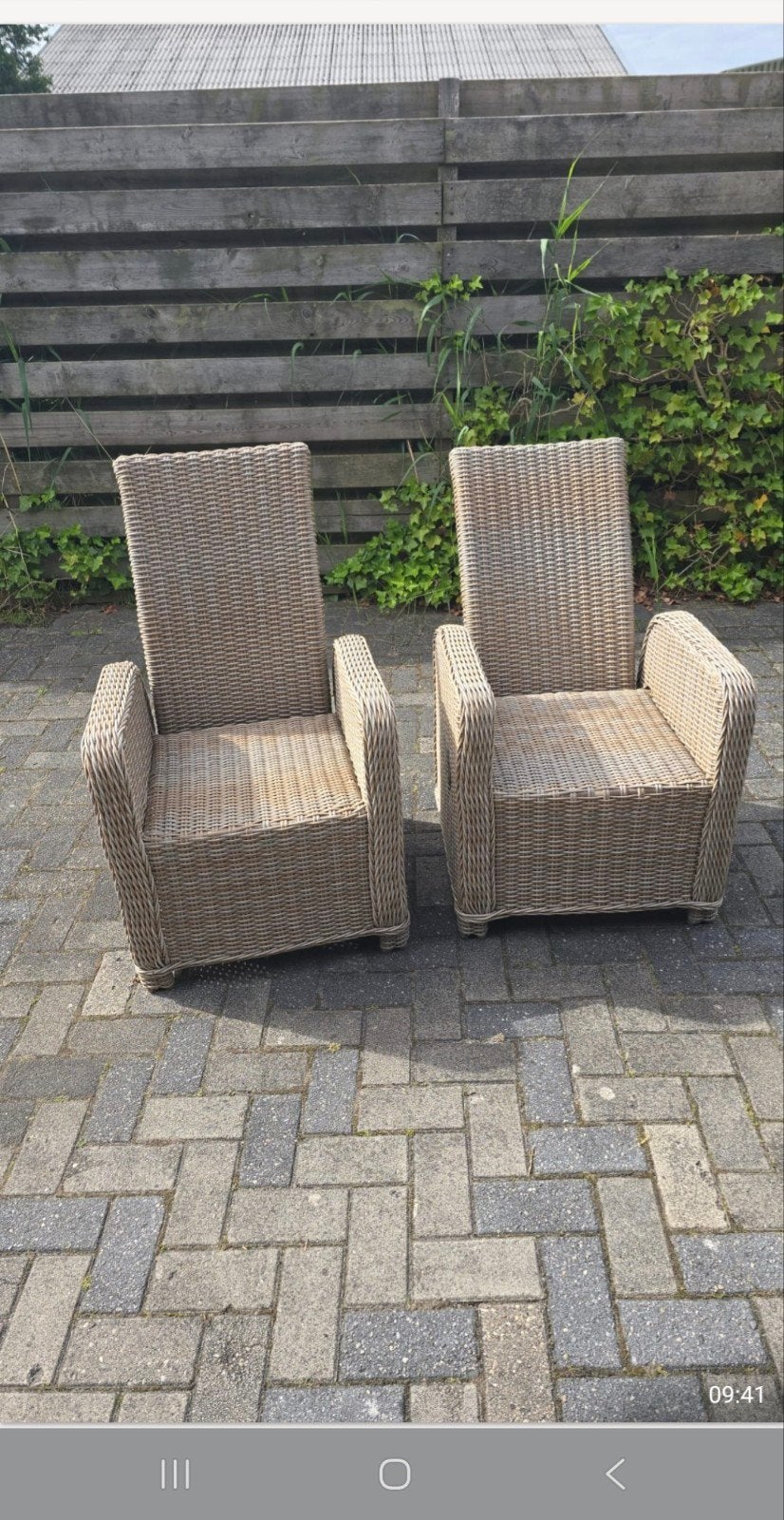 Tuinstoelen fauteuil 2x verstelbaar, Ophalen, Gebruikt, Kunststof, Verstelbaar