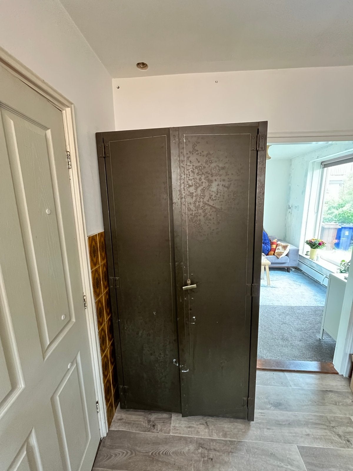 Vintage metalen kast met planken - Industriële stijl, Ophalen
