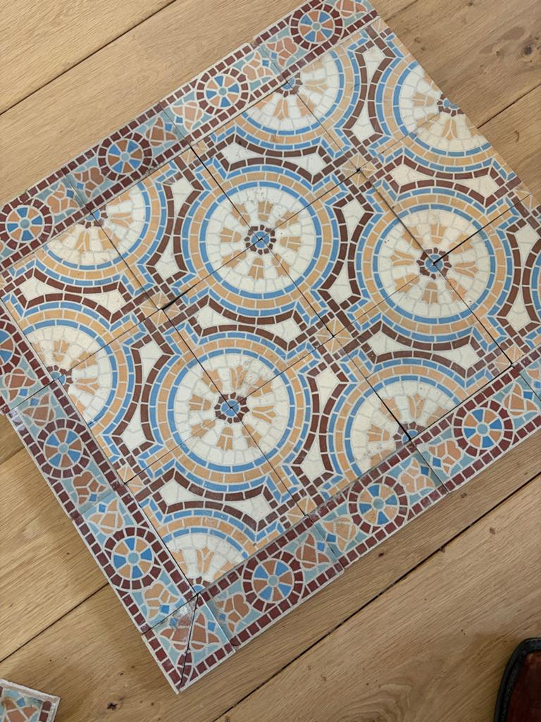 88 Vintage Vloertegels 14x14 cm - Hard Gebakken, Ophalen, Gebruikt, Keramiek, Minder dan 20 cm